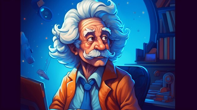 Zdjęcie ilustracja alberta einsteina