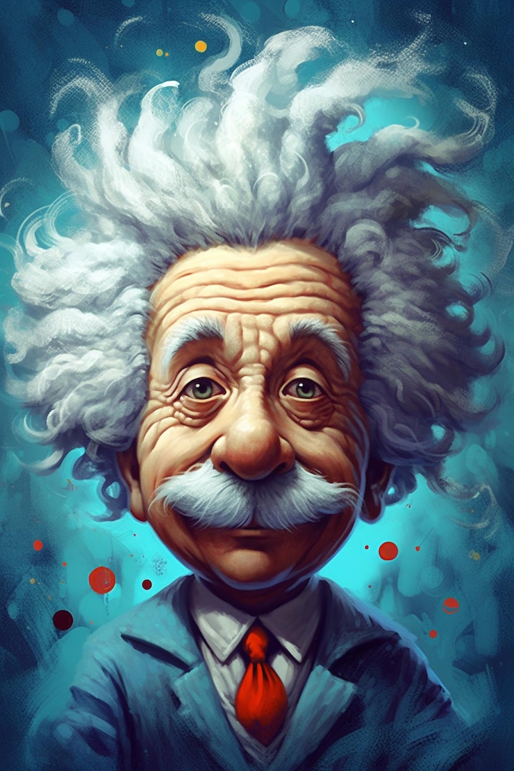 Zdjęcie ilustracja alberta einsteina
