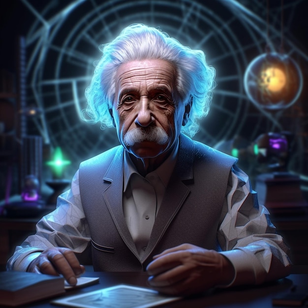 Zdjęcie ilustracja alberta einsteina