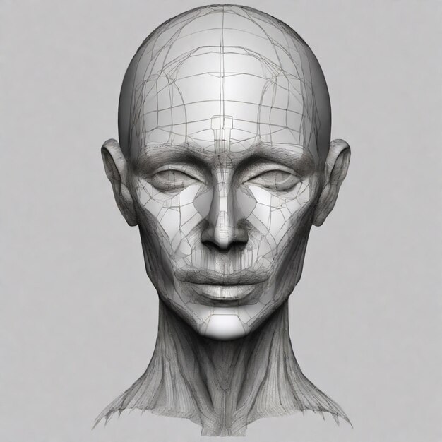 Zdjęcie ilustracja anatomii twarzy człowieka