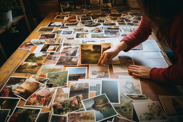 Ilustracja artystyczna oprawionych w ramki pamiątek symbolizujących zbiorowe piękno z okazji Światowego Dnia Fotografii