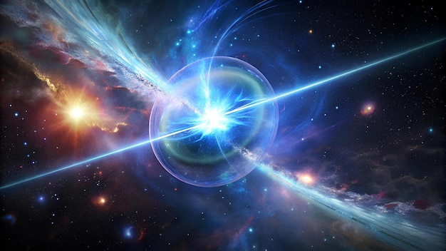 Ilustracja astrofizyczna rozwiązuje zagadkę wybuchów promieniowania gamma, fuzji gwiazd neutronowych