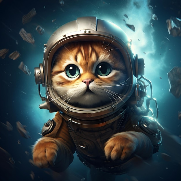 Ilustracja astronaltowych kotów