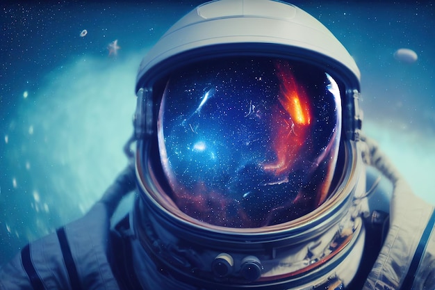 Ilustracja Astronauty Pracującego Na Stacji Kosmicznej W Przestrzeni Kosmicznej