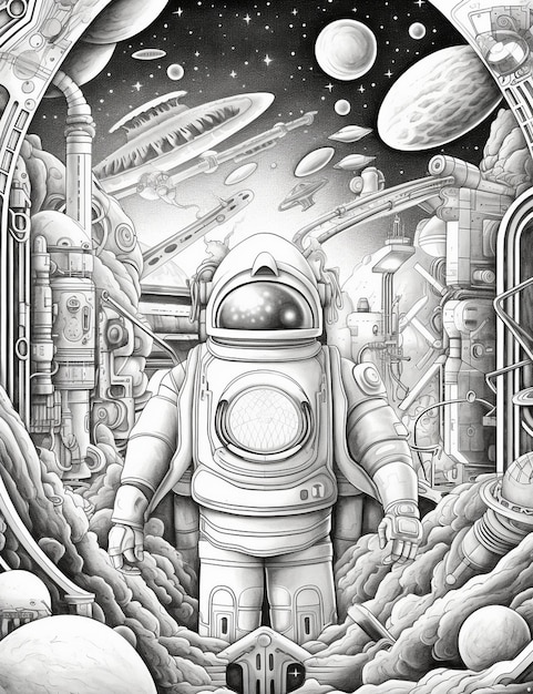 ilustracja astronauty w kosmosie