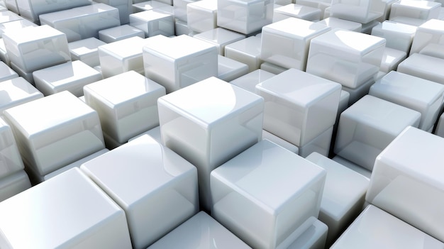 Zdjęcie ilustracja białych sześcianów z efektami perspektywicznymi w 3d