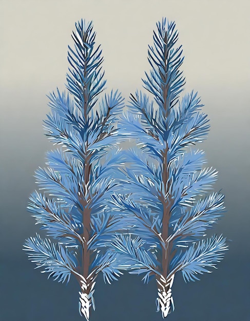 Ilustracja błękitnego świerka