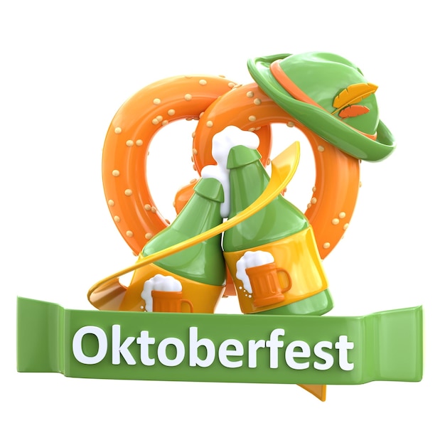 Zdjęcie ilustracja blender renderowania 3d dzień oktoberfest