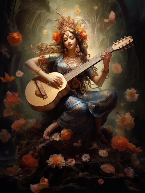 ilustracja bogini mądrości Saraswati