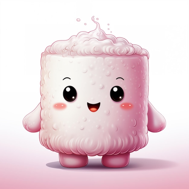 Zdjęcie ilustracja bohatera zabawny rysunek marshmallow