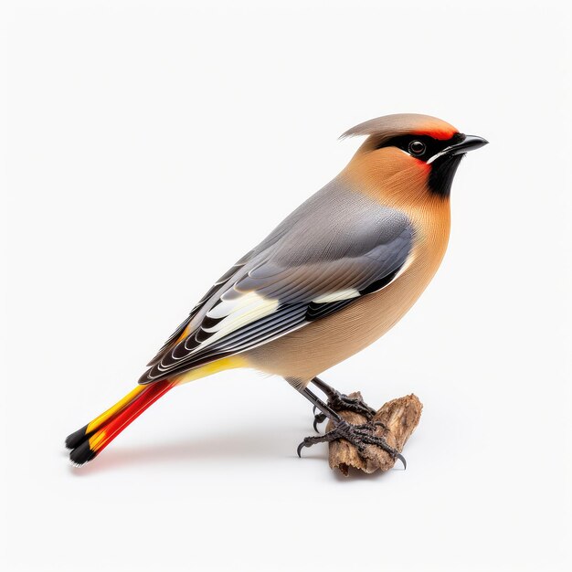 Zdjęcie ilustracja bohemian waxwing na czystym tle