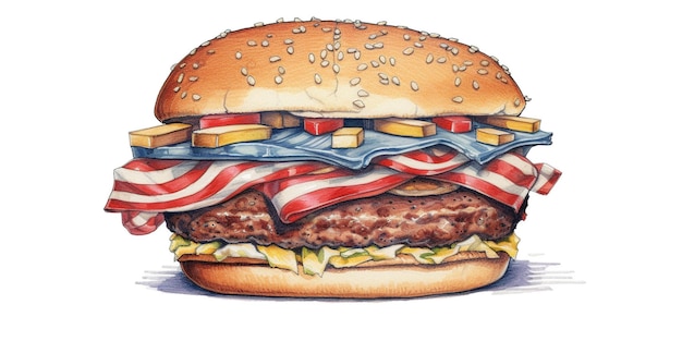 Zdjęcie ilustracja burgera na obchody narodowego dnia hamburgera