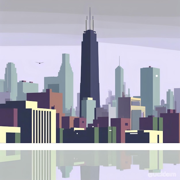 Ilustracja Chicago Stany Zjednoczone