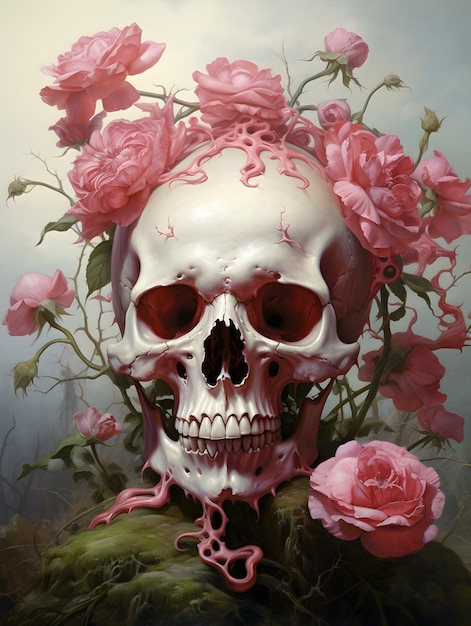 Ilustracja czaszki tło tapeta projekt dzień umarłych Dia de Muertos