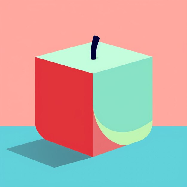 Zdjęcie ilustracja czerwonego jabłka z zielonym jabłkiem pośrodku generatywnej ai