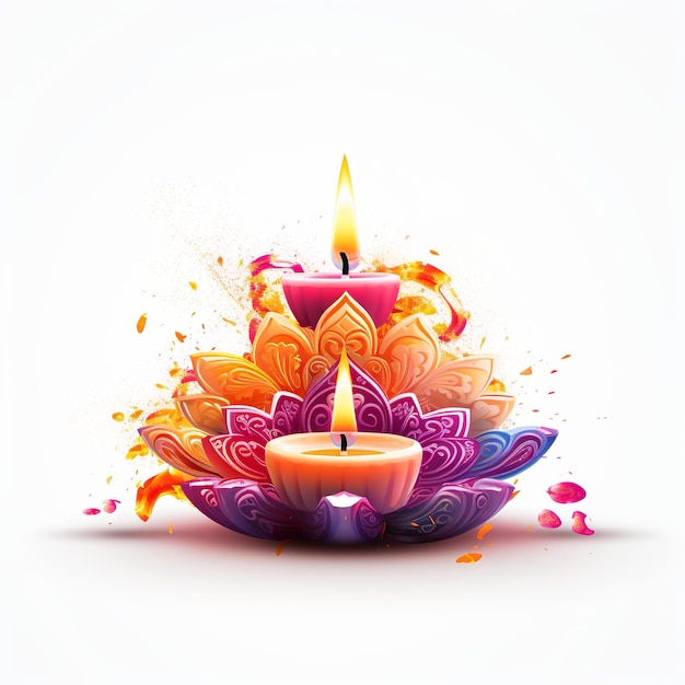 ilustracja Diwali obchodzone na białym tle