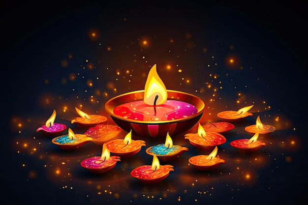 Ilustracja Diya Na Obchody Diwali