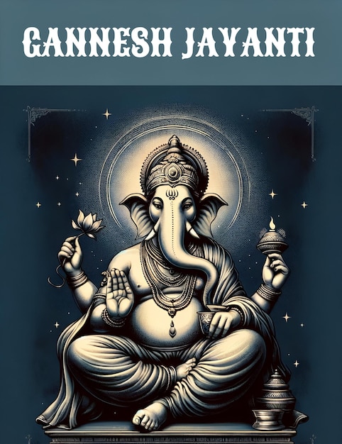 Ilustracja dla Ganesh Jayanti z panem Ganeshą