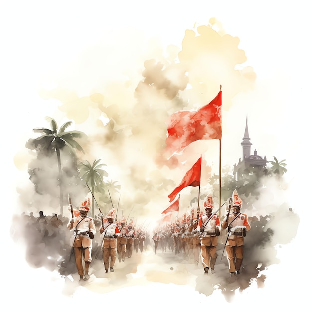 ilustracja dnia niepodległości Indonezji