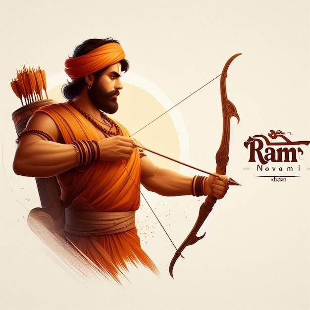 Ilustracja dnia Ram Navami z wektorem strzały i łuku