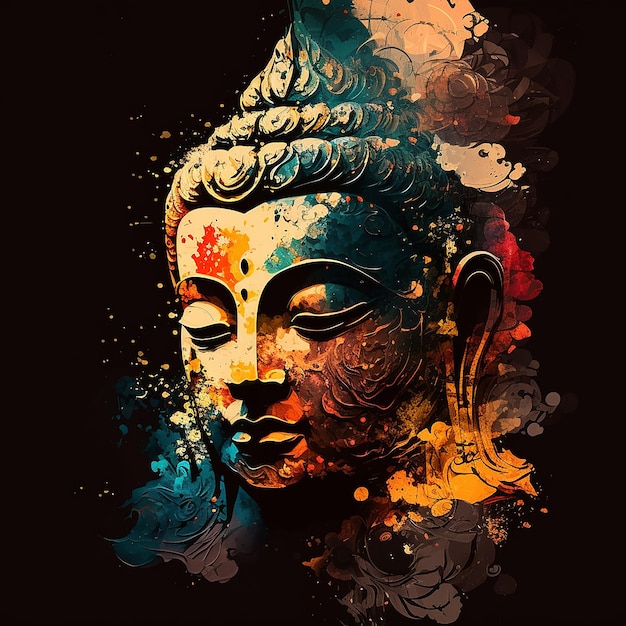 Ilustracja do Buddy Purnima lub Vesak Day Generative ai