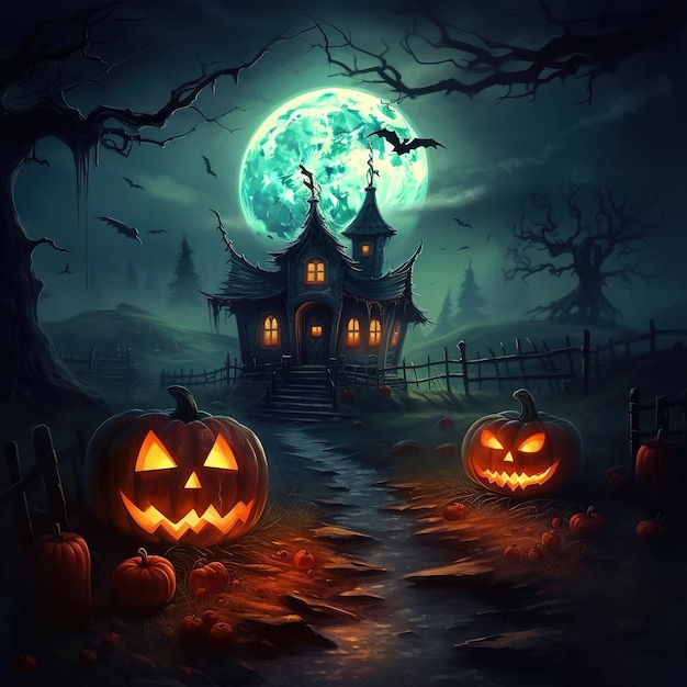 Ilustracja domu Halloween