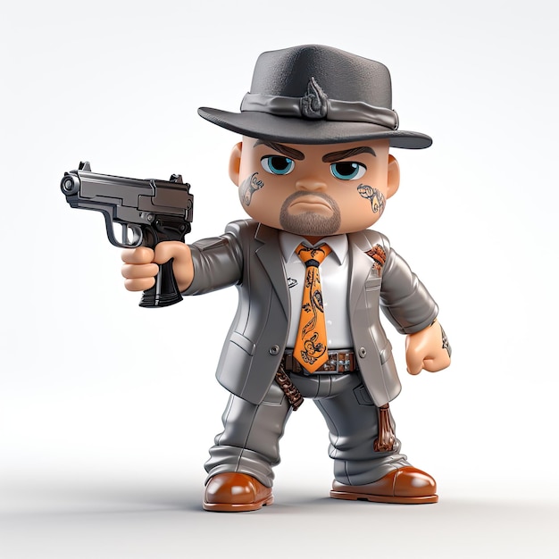 ilustracja doskonale artystyczna miniaturowa scena gangsterska