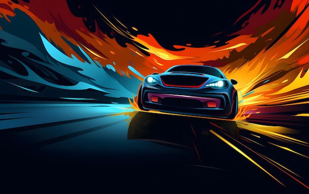 Ilustracja Drift samochód sportowy tła