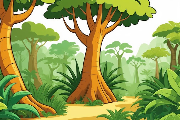 Ilustracja drzew dżungli