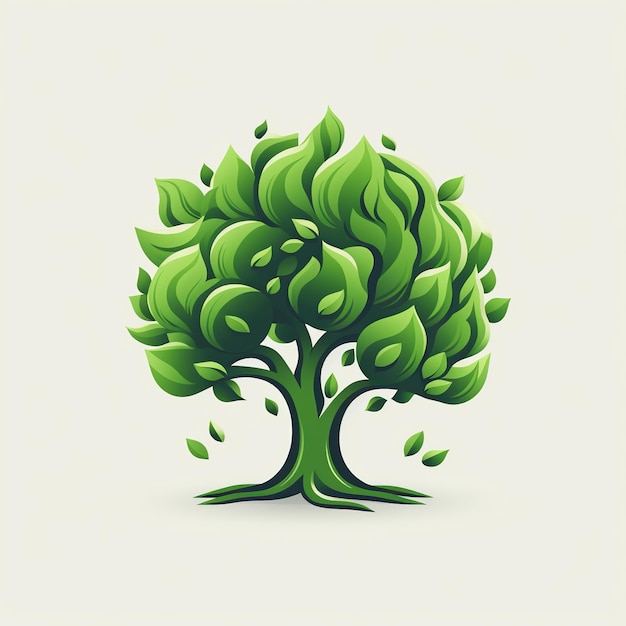 Ilustracja Drzewo na białym tle Kolekcja elementów projektu Generatywne Ai