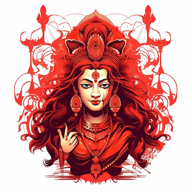 ilustracja Durga Puja znana również jako Durgotsava lub Sharodotsav