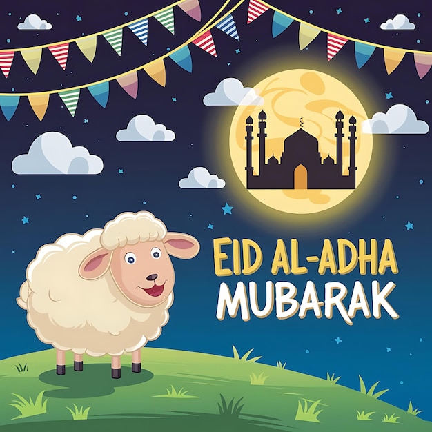 Zdjęcie ilustracja eid al adha mubarak