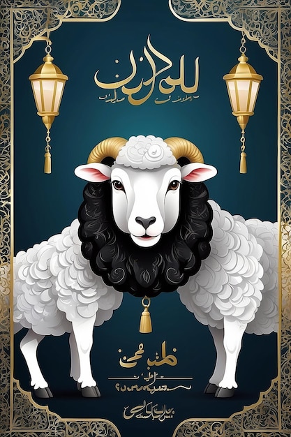 Ilustracja Eid al-Adha Ofiara barana lub owcy