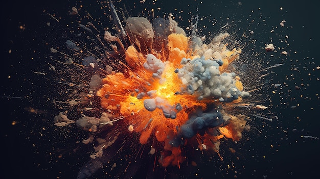 Zdjęcie ilustracja eksplozji cząstek generatywna sztuczna inteligencja