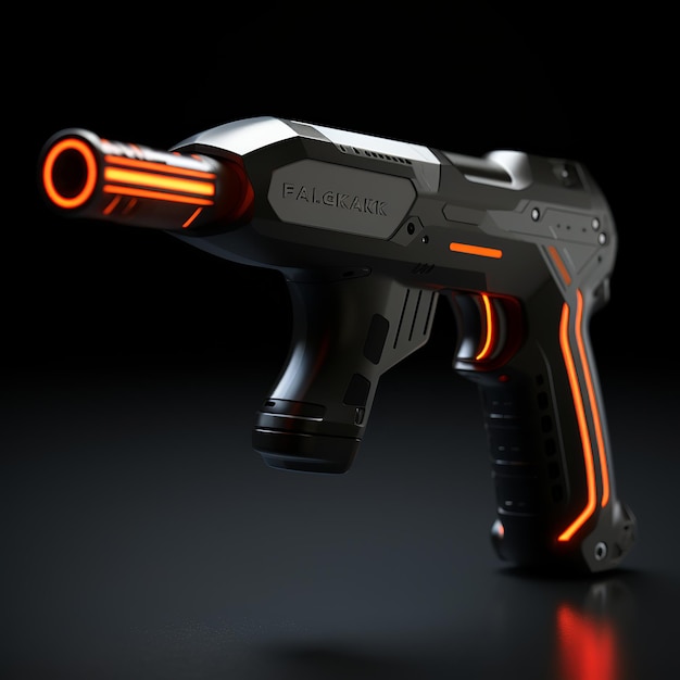 ilustracja eleganckiego, futurystycznego pistoletu do uszczelniania z czujnikami laserowymi