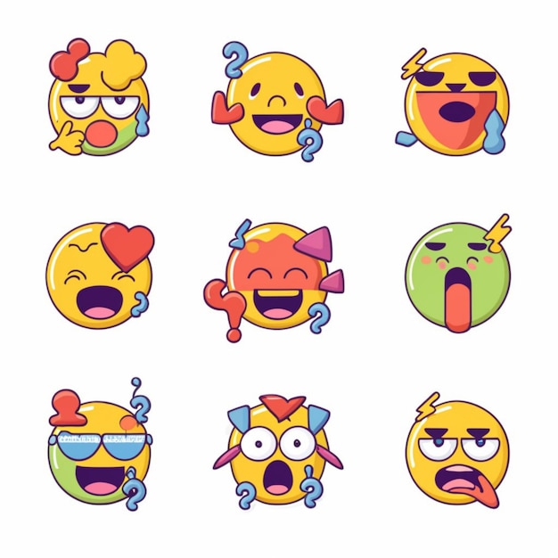 Zdjęcie ilustracja emoji na białym tle