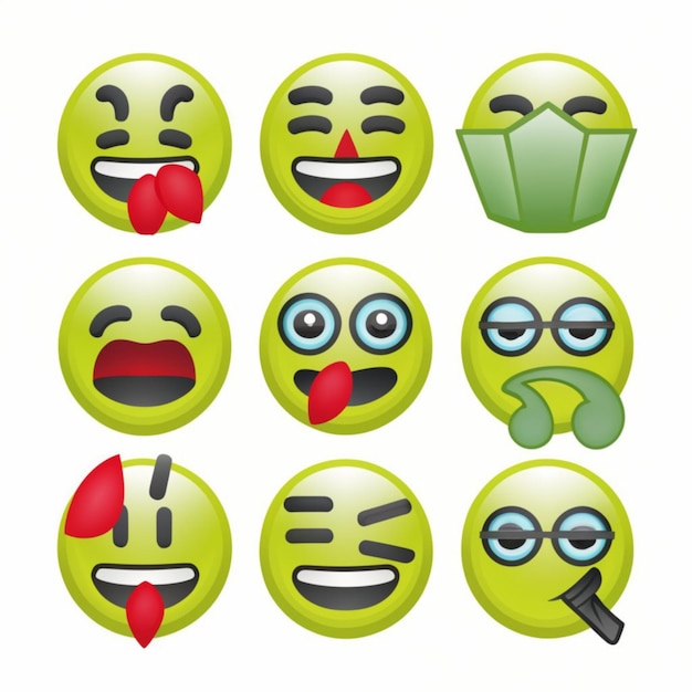 Zdjęcie ilustracja emoji na białym tle