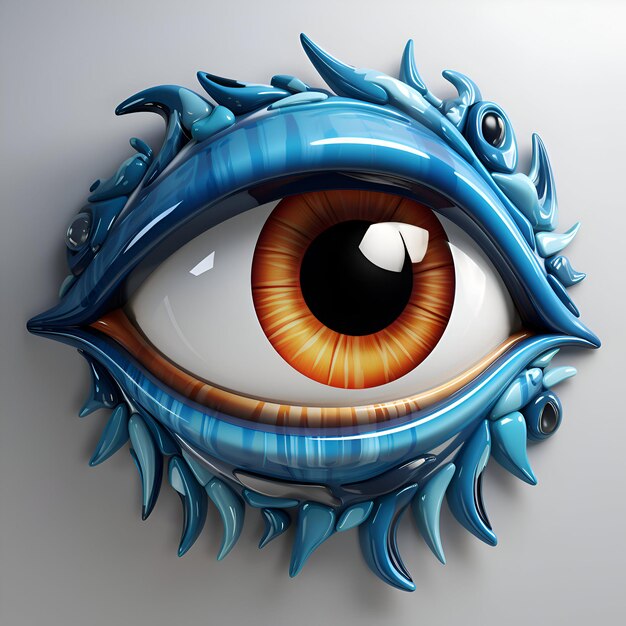 Zdjęcie ilustracja eye of the devil 3d zdjęcie generowane komputerowo