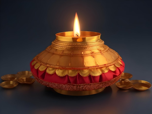 Ilustracja festiwalu Diwali Diya Lamp z rangoli na dole