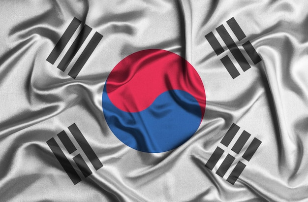 Zdjęcie ilustracja flaga korei południowej