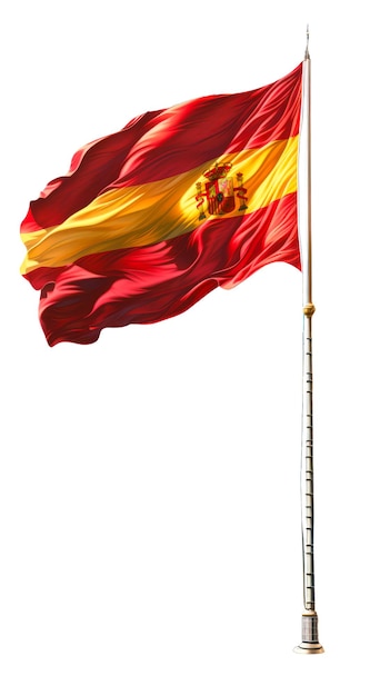 ilustracja flagi Hiszpanii z masztem