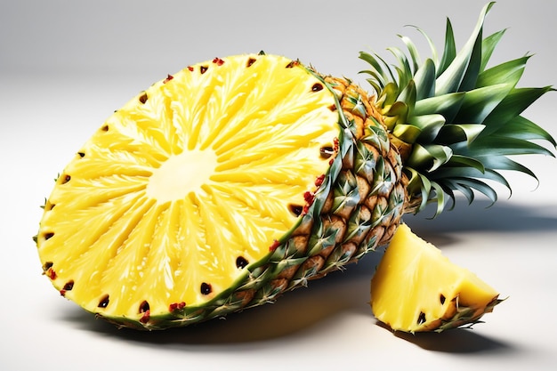 Ilustracja fotograficzna ananasa z pluskiem wody
