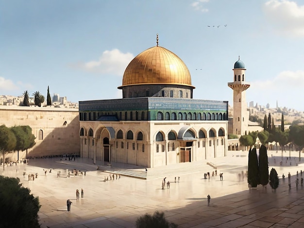 Zdjęcie ilustracja fotograficzna meczetu al-aqsa