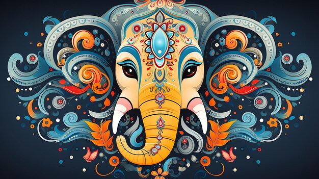 Ilustracja Ganesha Aum Hindu Diwali India