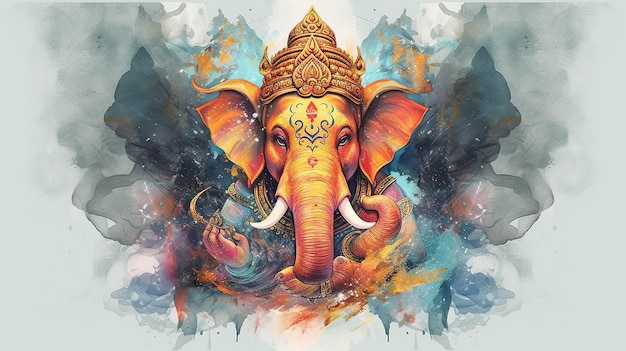 Ilustracja Ganesha dla Ganesha Chaturthi i Diwali Generative Ai