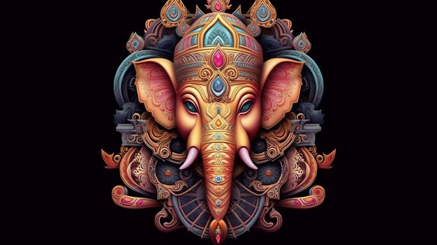 Ilustracja Ganesha dla Ganesha Chaturthi i Diwali Generative Ai