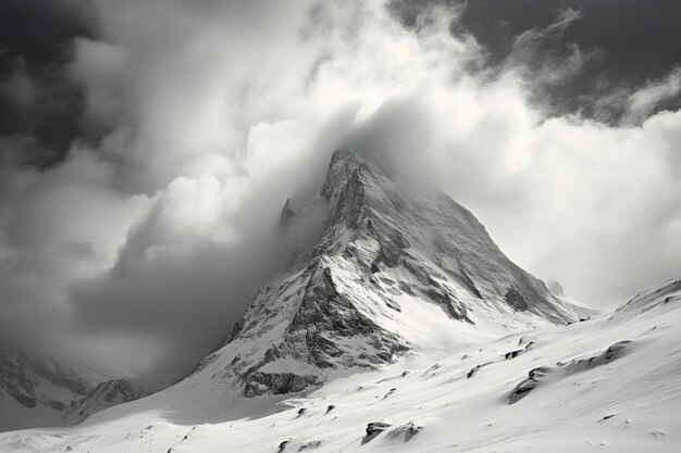 Ilustracja Gipfel Ber Den Wolken Im Winter