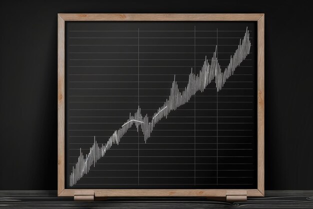 Zdjęcie ilustracja graficzna narysowana białą kredą na tablicy koncepcja giełdy generatywna sztuczna inteligencja