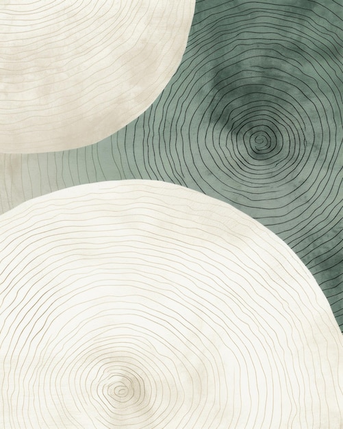 Zdjęcie ilustracja graficzna słojów drzewa wabi sabi z teksturą d w neutralnej japońskiej kaligrafii