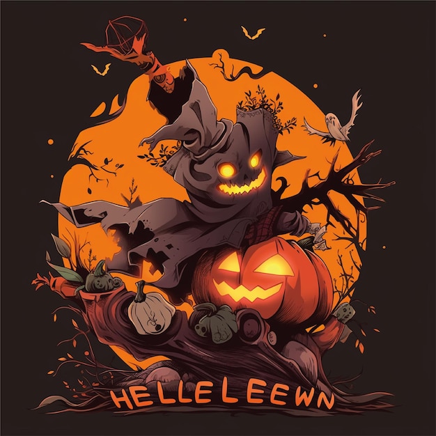 ilustracja graficzna tshirt halloween